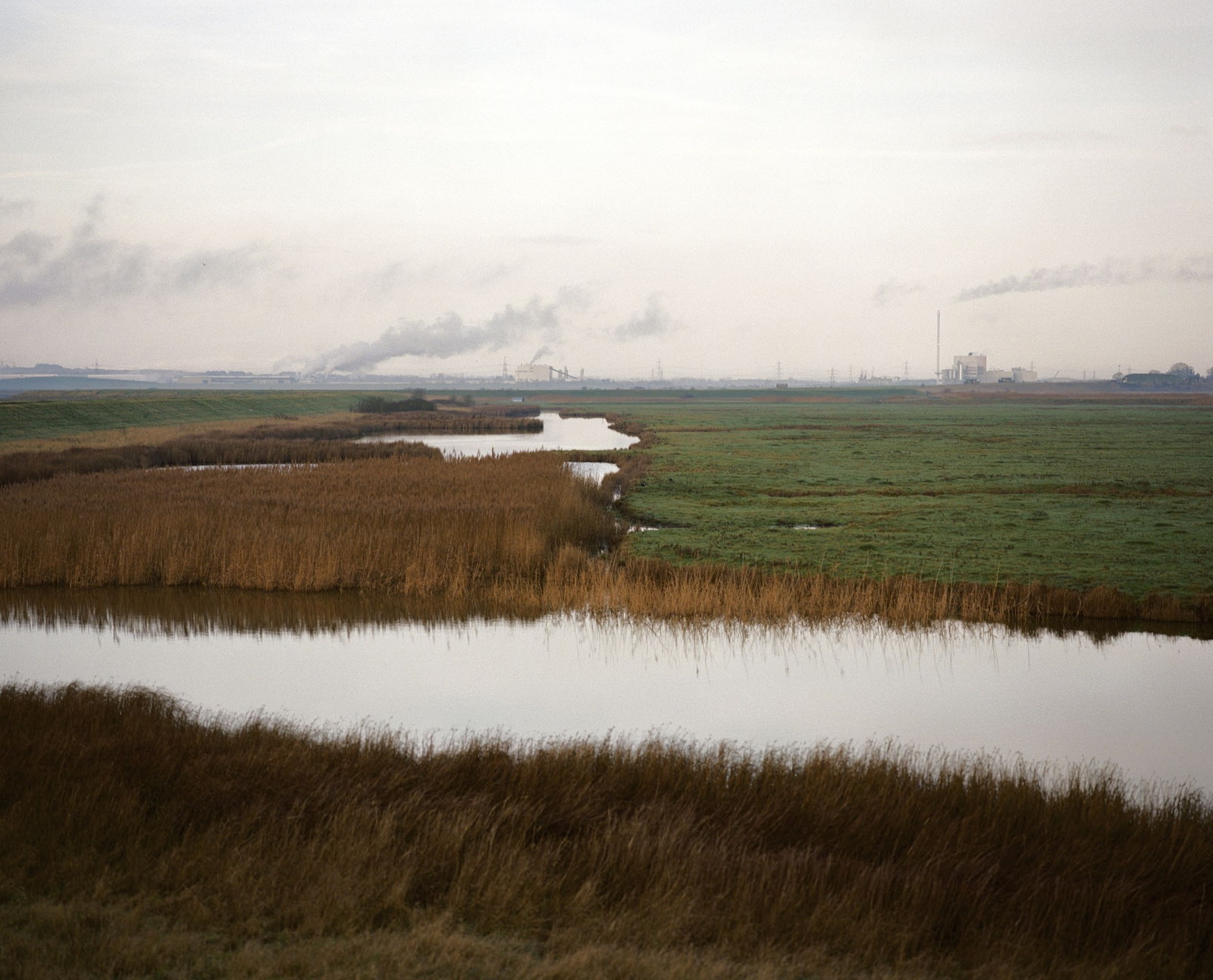 Still water across the flats