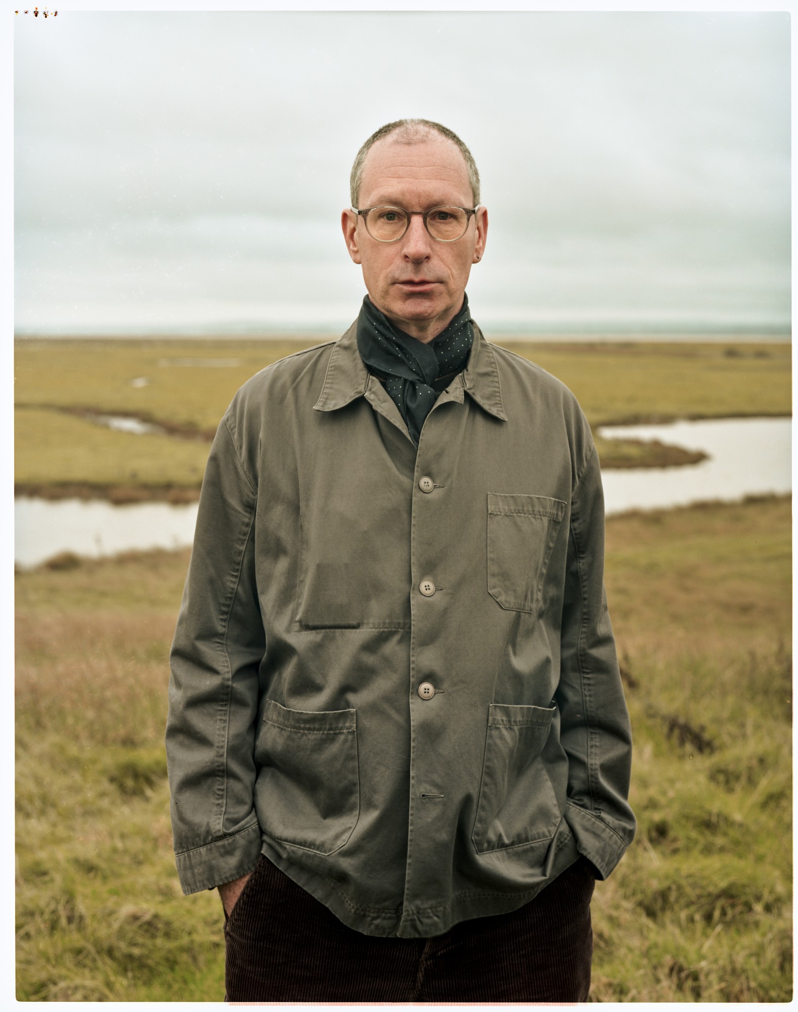 A writer out on the marsh