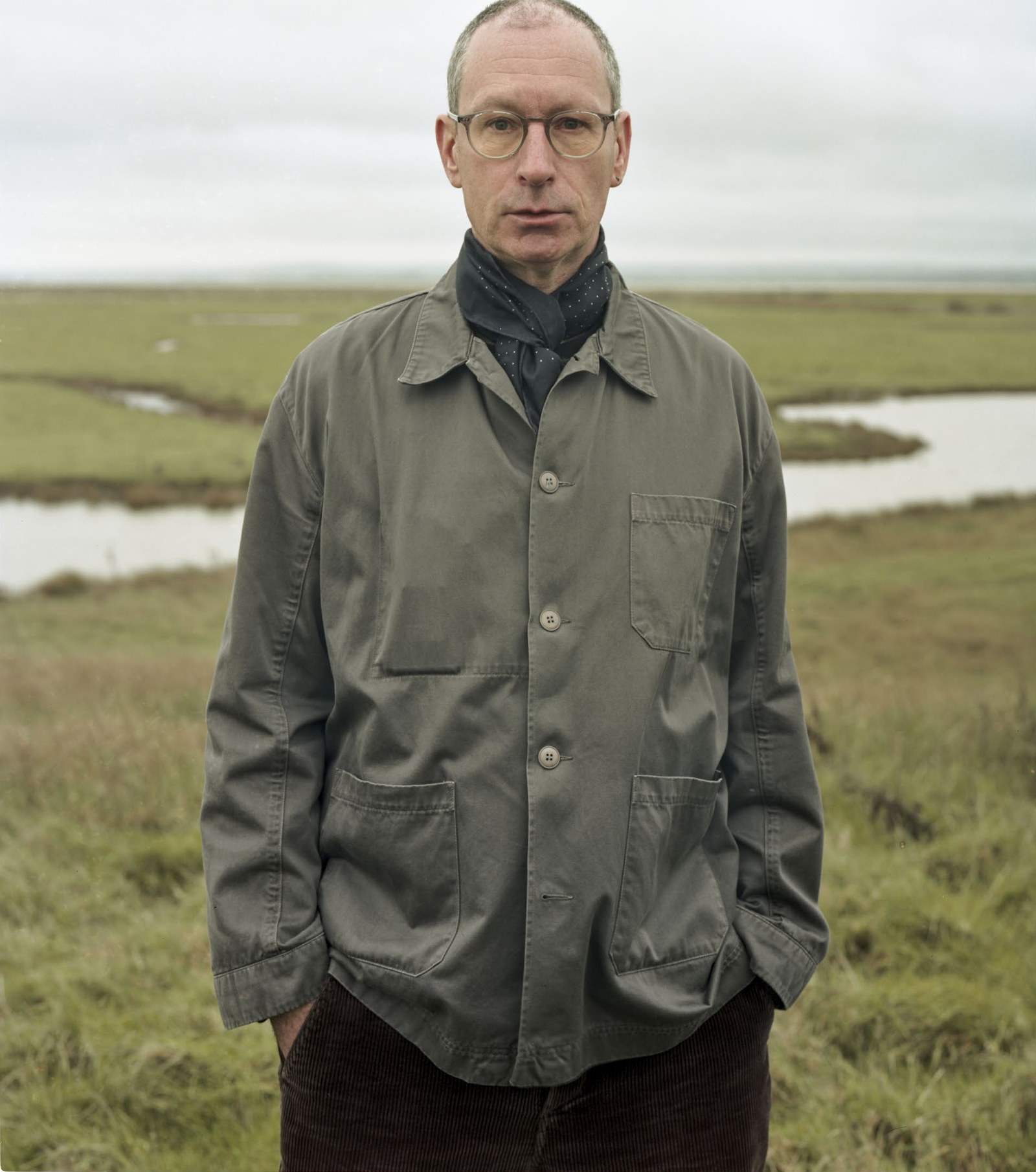 A writer out on the open marsh